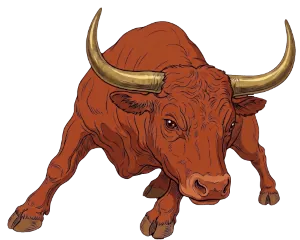 Renaissance-style illustration of a bull.